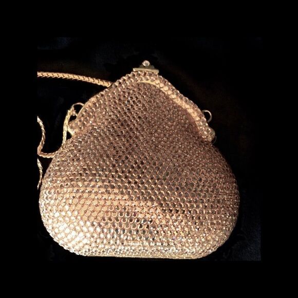 Gold crystal rhinestone mini sparkle evening bag - Picture 5 of 14